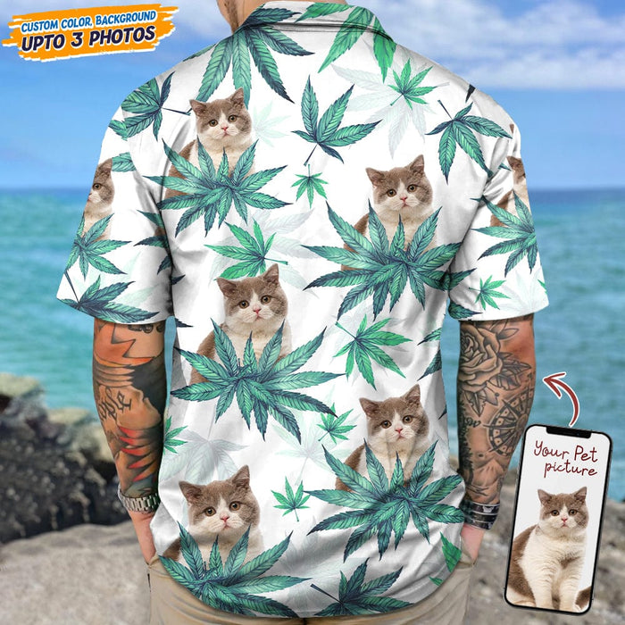GeckoCustom Upload Photo I Like Cats And Weed Hawaii Shirt N304 889284