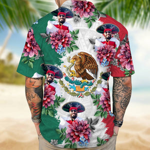 GeckoCustom Upload Photo Mexico Flag Hawaiian Shirt, 888385