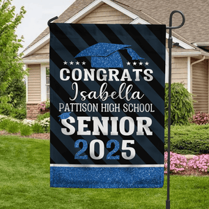 GeckoCustom Upload School Logo Class of 2024 Graduation Garden Flag N304 890278