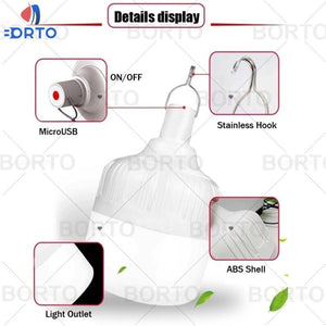 GeckoCustom USB Rechargeable LED Emergency Lights House Outdoor Portable Lanterns 100W Emergency Lamp Bulb Battery Lantern BBQ Camping Light