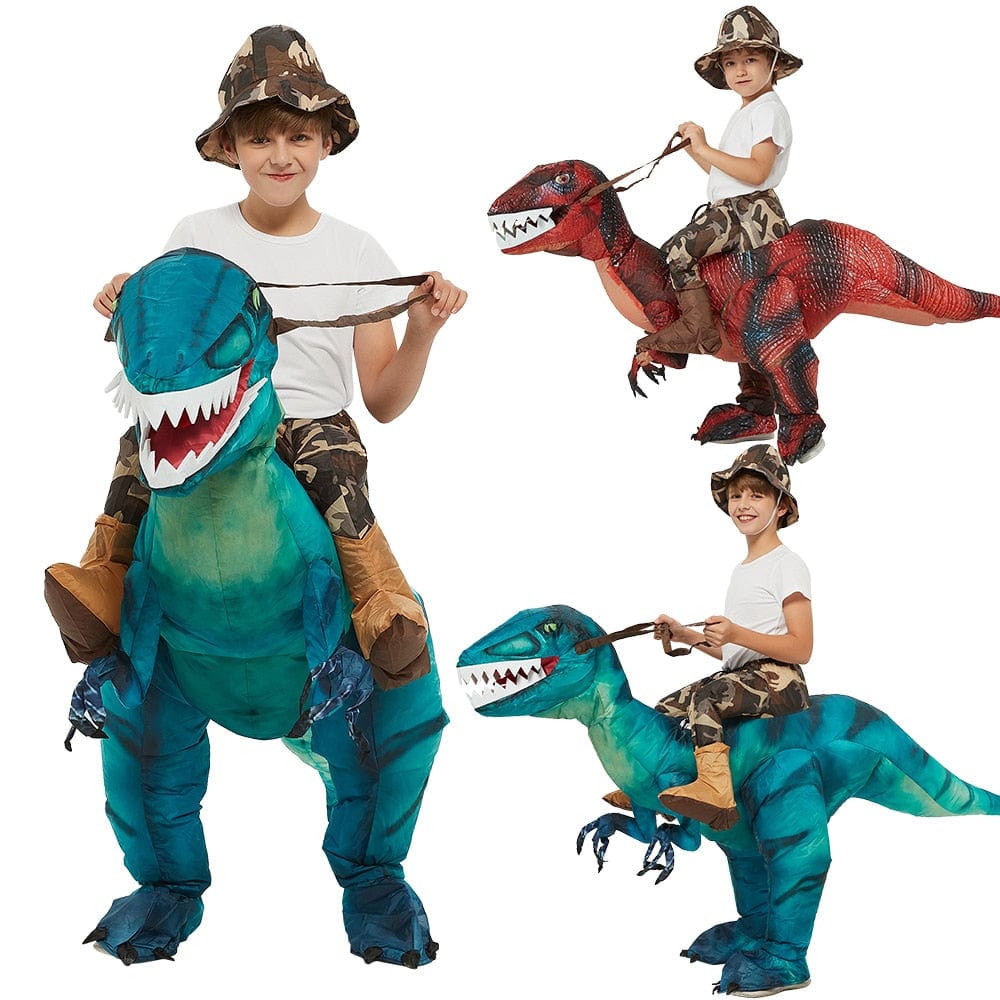 GeckoCustom Velociraptor T REX Mascot Inflatable Costume For Kids Anime Halloween Costumes Dinosaur Birthday Gift For Party Cosplay Blow Up