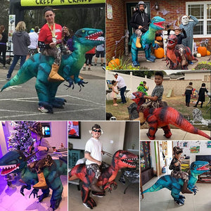 GeckoCustom Velociraptor T REX Mascot Inflatable Costume For Kids Anime Halloween Costumes Dinosaur Birthday Gift For Party Cosplay Blow Up
