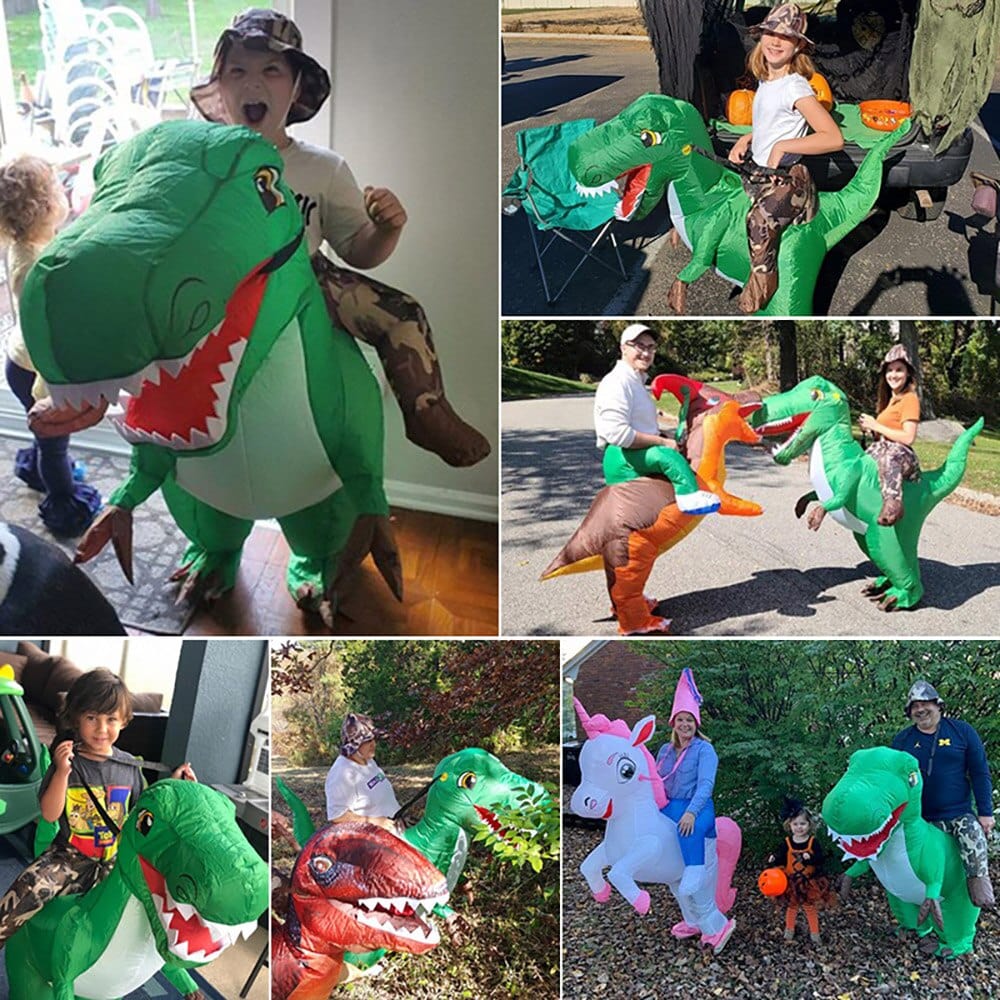 GeckoCustom Velociraptor T REX Mascot Inflatable Costume For Kids Anime Halloween Costumes Dinosaur Birthday Gift For Party Cosplay Blow Up