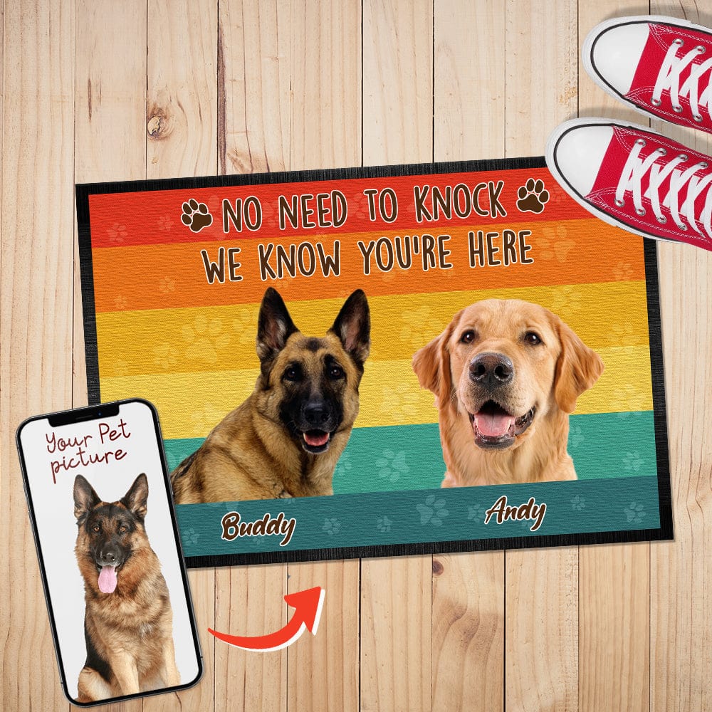 GeckoCustom Vintage Retro Dog Cat Doormat Custom Photo Doormat K228 HN590 15x24in-40x60cm