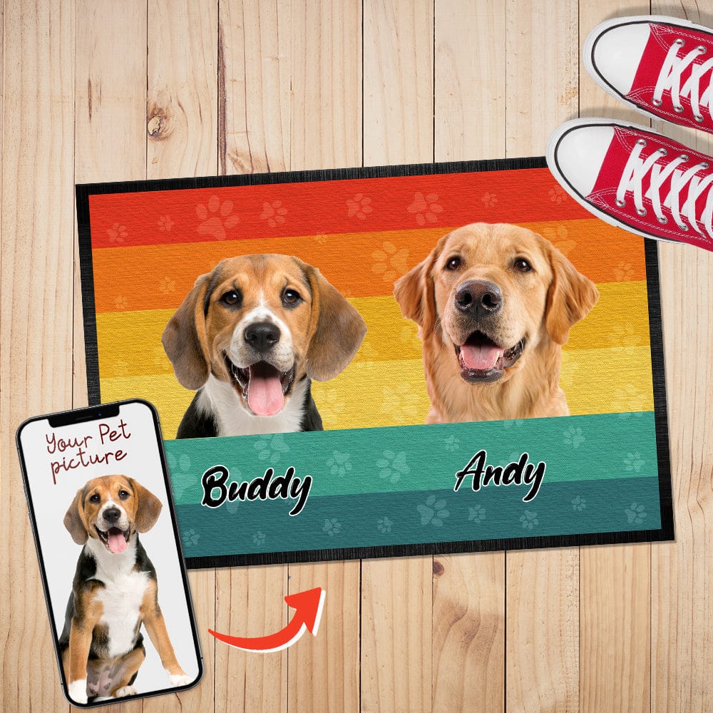 GeckoCustom Vintage Retro Dog Cat Doormat Custom Photo Doormat K228 HN590