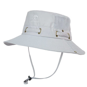 GeckoCustom W22 Fisherman Hat Men and Women Mesh Holes Breathable Outdoor Fishing Mountaineering Sun Hat  Casual  Summer New Style W22-light grey / M   58-60cm