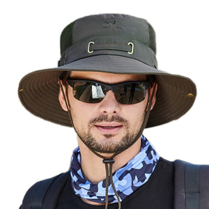 GeckoCustom W22 Fisherman Hat Men and Women Mesh Holes Breathable Outdoor Fishing Mountaineering Sun Hat  Casual  Summer New Style