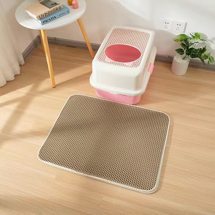 GeckoCustom Waterproof Pet Cat Litter Mat Double Layer Pet Litter Box Mat Non-slip Sand Cat Pad Washable Bed Mat Clean Pad Products