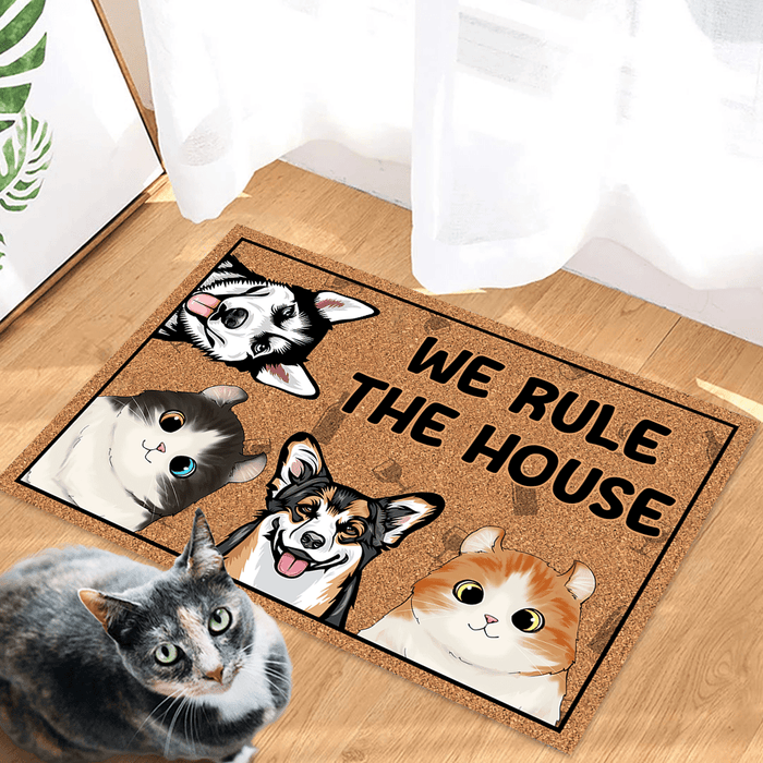 We Rule The House Pet Doormat Personalized Gift TA29 890201