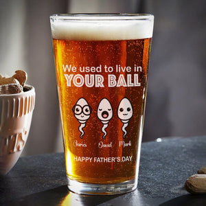 GeckoCustom We Used To Live In Your Balls Print Beer Glass Personalized Gift HO82 890530 16oz