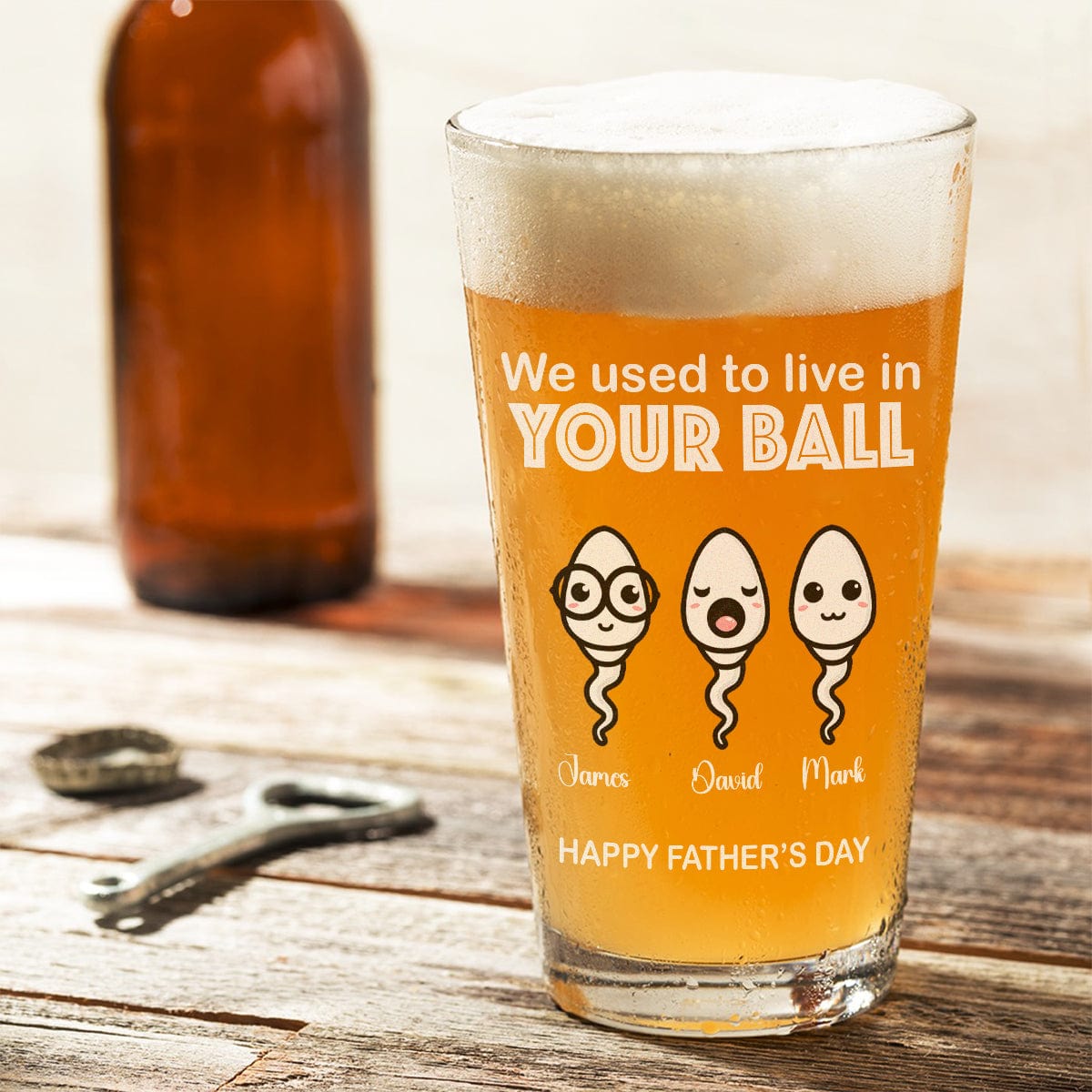 GeckoCustom We Used To Live In Your Balls Print Beer Glass Personalized Gift HO82 890530 16oz