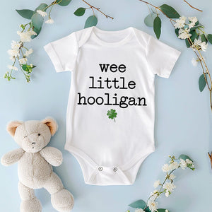 GeckoCustom Wee Little Hooligan St Patrick's Day Kid Size Shirt HO82 893408 Baby Shirt / Baby White / 6m