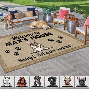GeckoCustom Welcome Dog's House Dog Patio Mat Personalized Gift NA29 889753 4'x6' (48x72 inch)