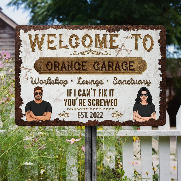 GeckoCustom Welcome To Garage Car Metal Sign T368 HN590