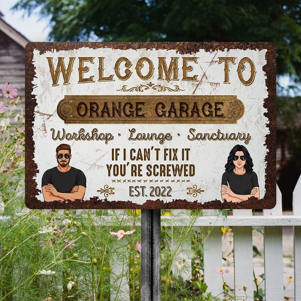 GeckoCustom Welcome To Garage Car Metal Sign T368 HN590