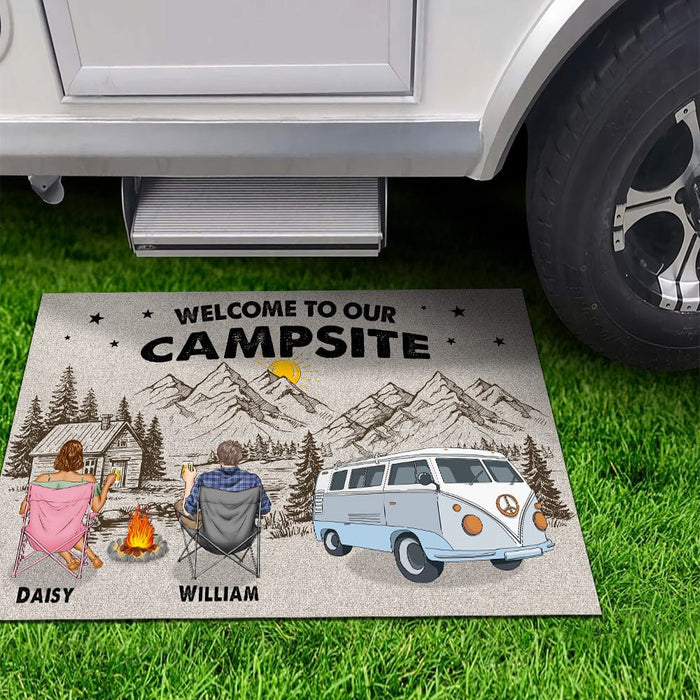GeckoCustom Welcome To Our Campsite Camping Doormat K228 889639