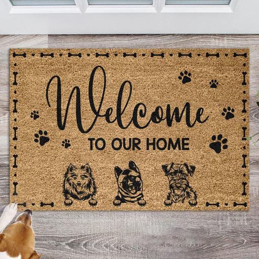 GeckoCustom Welcome To Our Home Dog Coir Doormat Personalized Gift TA29 889977