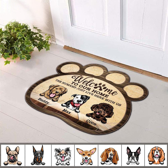 GeckoCustom Welcome To Our Home Dog Doormat, Custom Paw Shape Doormat, HN590 19x21in-48x54cm