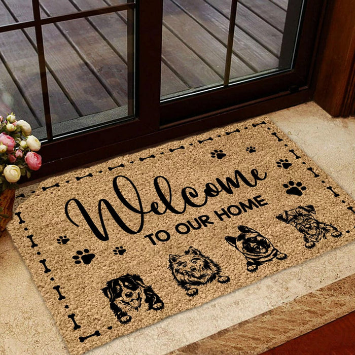 GeckoCustom Welcome To Our Home Dog Doormat Personalized Gift K228 889977