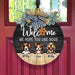 GeckoCustom Welcome We Hope You Like Dog Wood Door Sign, Front Door Wreath, DA199 889546 12 Inch