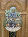 GeckoCustom Welcome We Hope You Like Dog Wood Door Sign, Front Door Wreath, DA199 889546