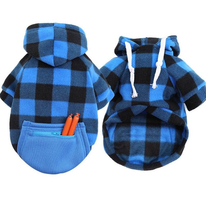 GeckoCustom Winter Warm Pet Dog Clothes Soft Wool Dog Hoodies Outfit For Small Dogs Chihuahua Pug Sweater Clothing Puppy Cat Coat Jacket Blue / XS(0.5-2kg)