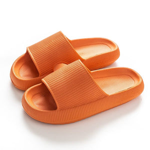 GeckoCustom Women Thick Platform Cloud Slippers Summer Beach Eva Soft Sole Slide Sandals Leisure Men Ladies Indoor Bathroom Anti-slip Shoes orange / 36-37(240mm)