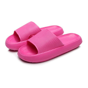 GeckoCustom Women Thick Platform Cloud Slippers Summer Beach Eva Soft Sole Slide Sandals Leisure Men Ladies Indoor Bathroom Anti-slip Shoes rose / 36-37(240mm)