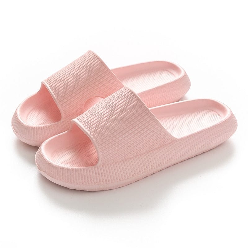 GeckoCustom Women Thick Platform Cloud Slippers Summer Beach Eva Soft Sole Slide Sandals Leisure Men Ladies Indoor Bathroom Anti-slip Shoes pink / 36-37(240mm)