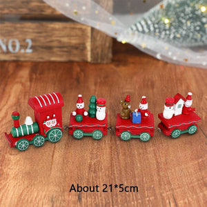 GeckoCustom Wooden Train Christmas Ornament Merry Christmas Decoration For Home Table 2023 Xmas Gifts Noel Natal Navidad Happy New Year 2022 Style 3