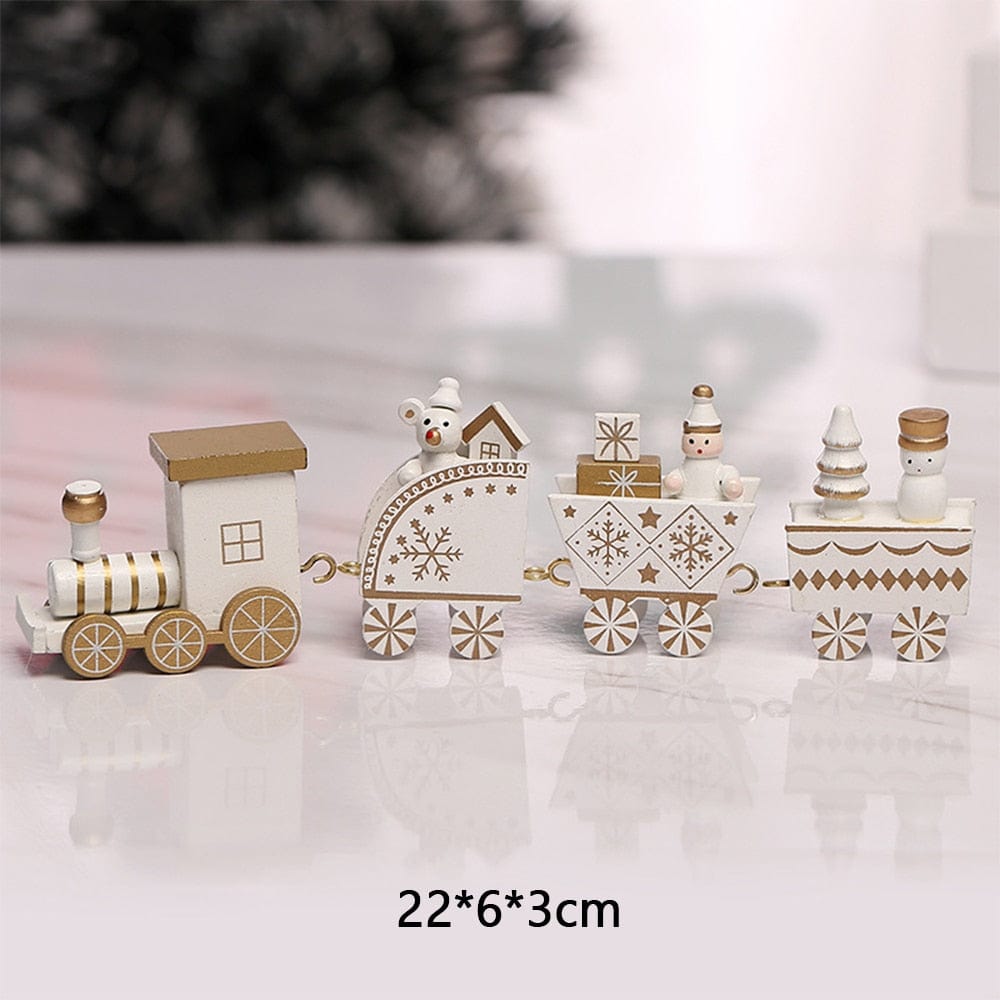 GeckoCustom Wooden Train Christmas Ornament Merry Christmas Decoration For Home Table 2023 Xmas Gifts Noel Natal Navidad Happy New Year 2022 Style 8