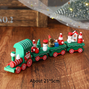 GeckoCustom Wooden Train Christmas Ornament Merry Christmas Decoration For Home Table 2023 Xmas Gifts Noel Natal Navidad Happy New Year 2022 Style 5