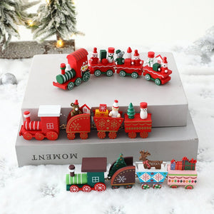 GeckoCustom Wooden Train Christmas Ornament Merry Christmas Decoration For Home Table 2023 Xmas Gifts Noel Natal Navidad Happy New Year 2022