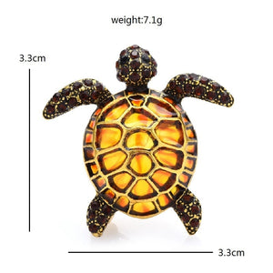 GeckoCustom Wuli&baby Enamel Turtle Brooches For Women Men Lovely 3-color Animal Party Casual Brooch Pin Gifts
