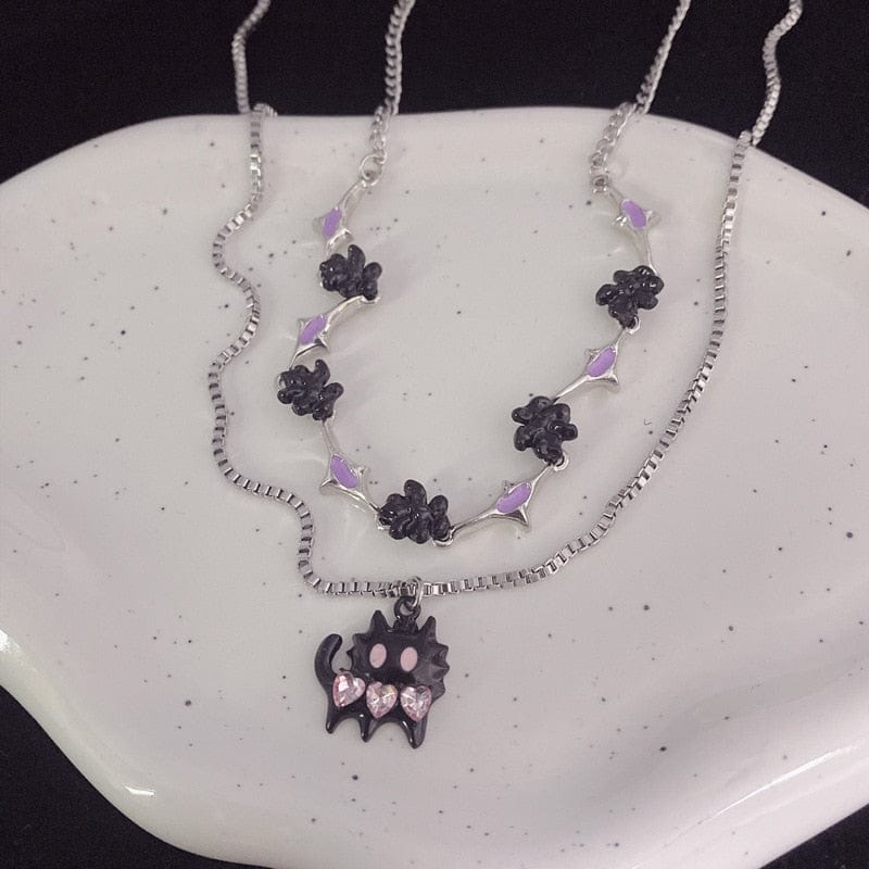 GeckoCustom Y2K Accessories Fashion Peach Heart Water Drop Pendant Necklace Pink Crystal Egirl Sweet Cool Clavicle Chain Aesthetic Jewelry 32