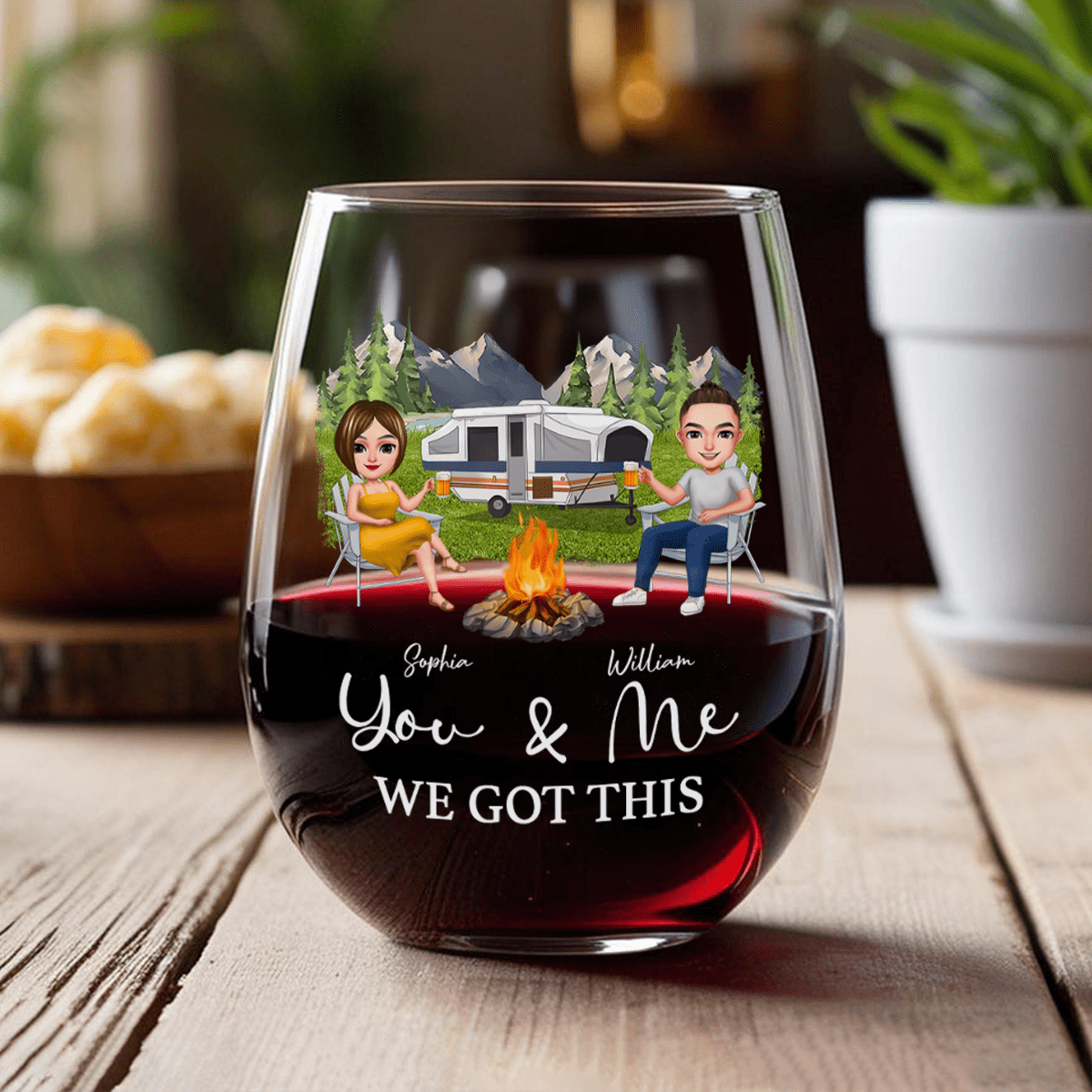 GeckoCustom You And Me We Got This Anniversary Couple Wine Glass Valentines Day Gift HA75 895074 14.5 oz