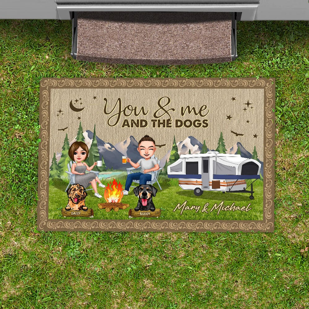 Where Humans And Dogs Belong - Personalized Custom Doormat main image 1