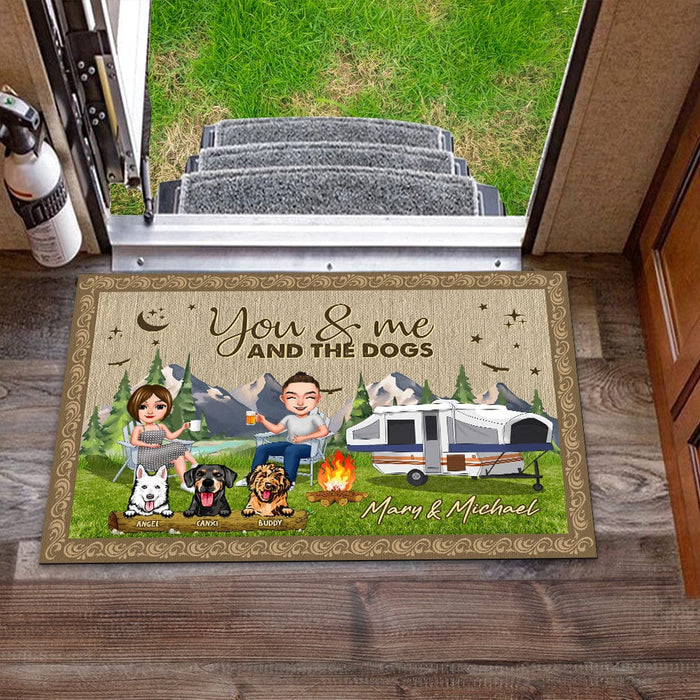 GeckoCustom You & Me And The Dogs Husband Wife Family - Couple Gift Camping Dog Doormat K228 HN590