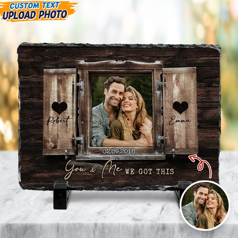 GeckoCustom You & Me We Got This Custom Couple Photo Rectangle Shaped Stone With Stand Valentines Day Gift HO82 895098