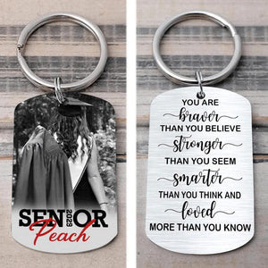 GeckoCustom You’re Braver Than You Believe Senior Keychain 2025 Graduation Keychain, 890385