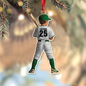 Custom Name Kid Baseball Player Personalized Acrylic Ornament HA75 897872