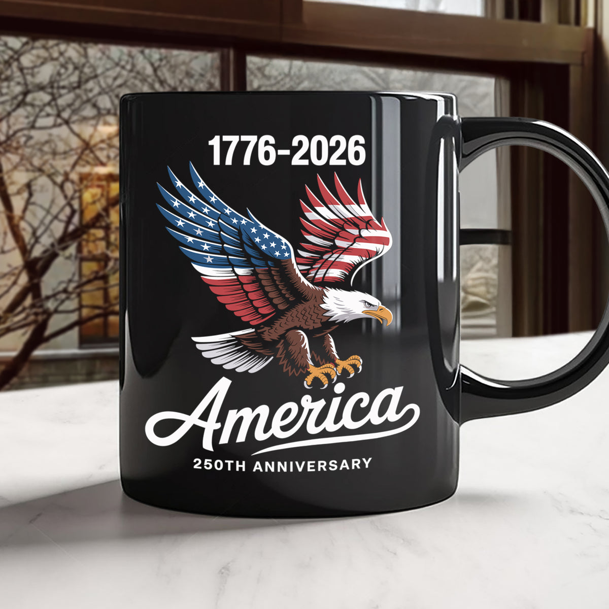 Celebrate 250 Years of America USA Anniversary 1776-2026 Black Mug HO82 894524