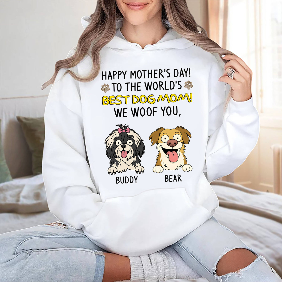 Happy Mother's Day, Best Dog Mom, We Woof You Bright Shirt Personalized Gift HO82 893694