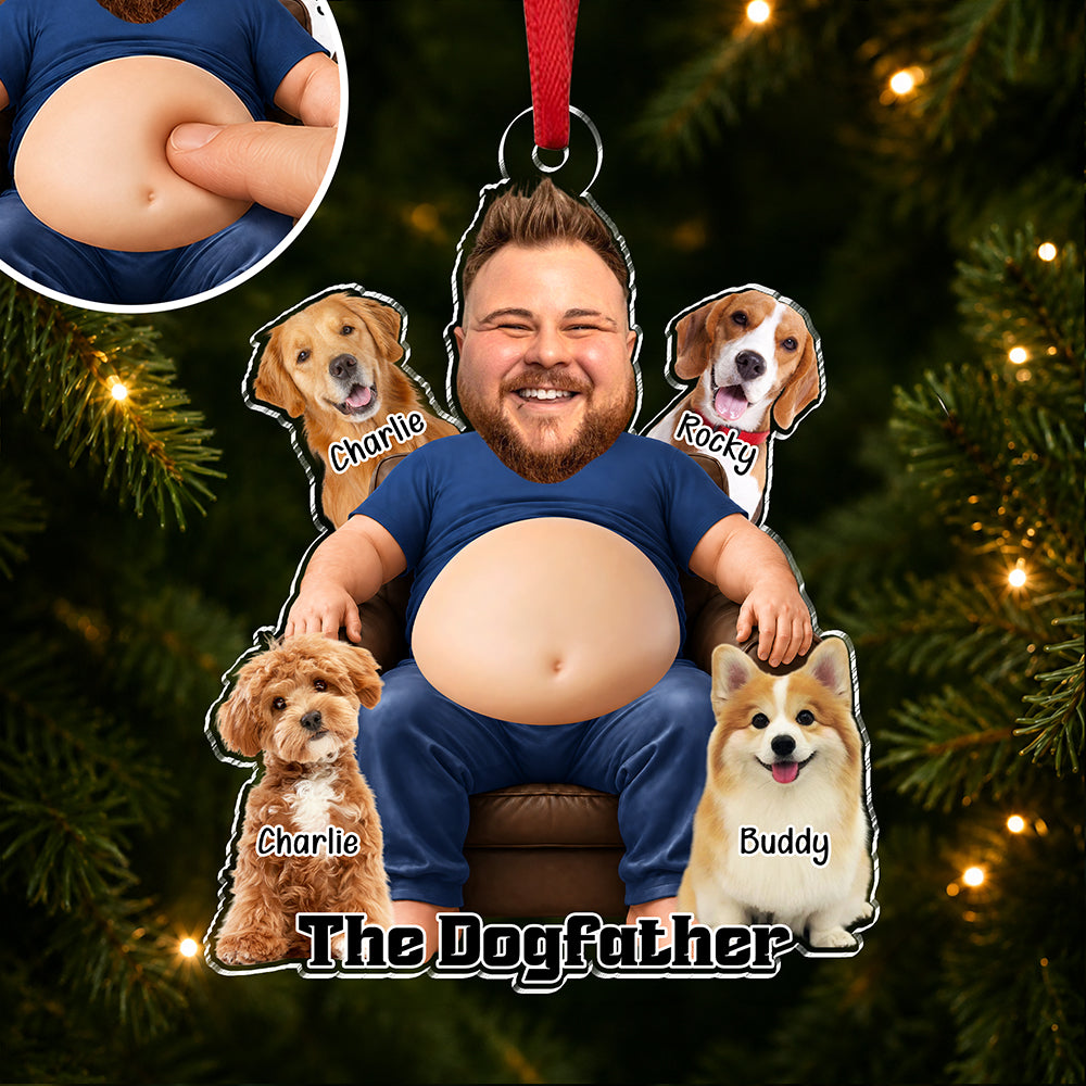 Custom Photo The Dogfather Squishy Acrylic Ornament - Gift For Dog Lovers HO82 903458