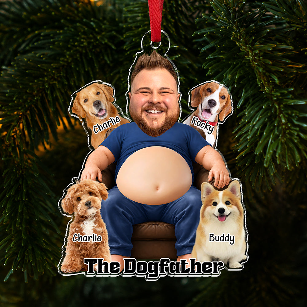 Custom Photo The Dogfather Squishy Acrylic Ornament - Gift For Dog Lovers HO82 903458