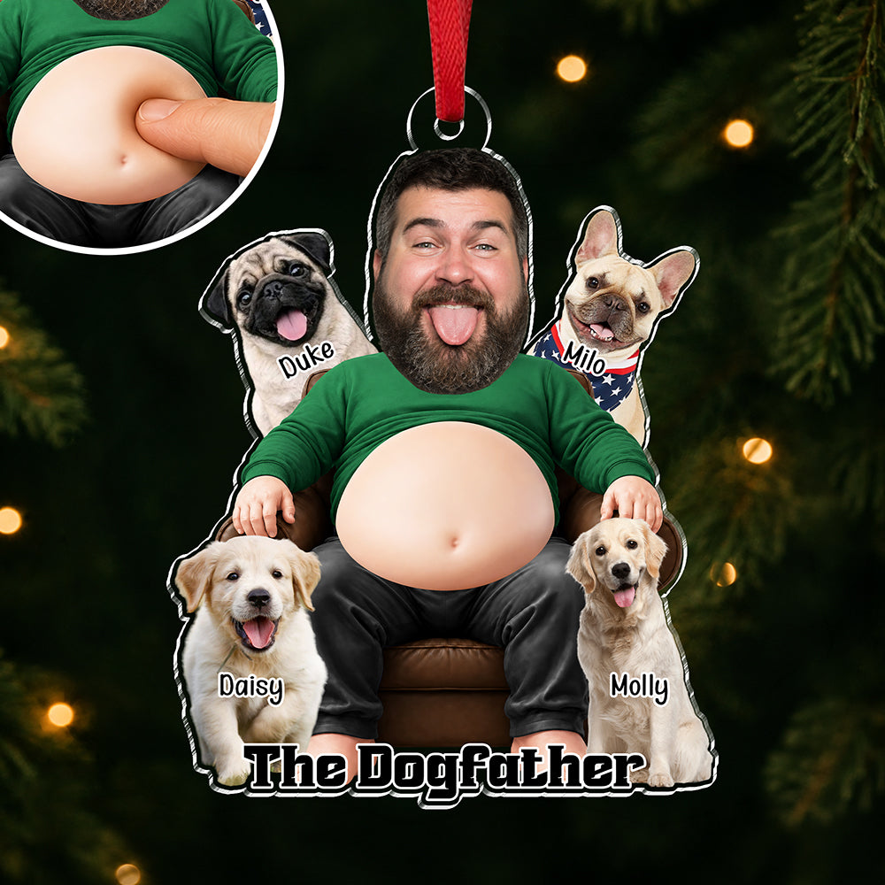 Custom Photo The Dogfather Squishy Acrylic Ornament - Gift For Dog Lovers HO82 903458