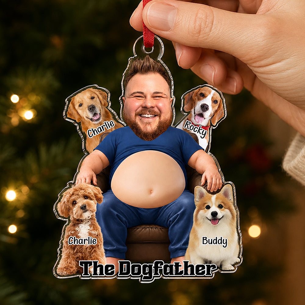 Custom Photo The Dogfather Squishy Acrylic Ornament - Gift For Dog Lovers HO82 903458
