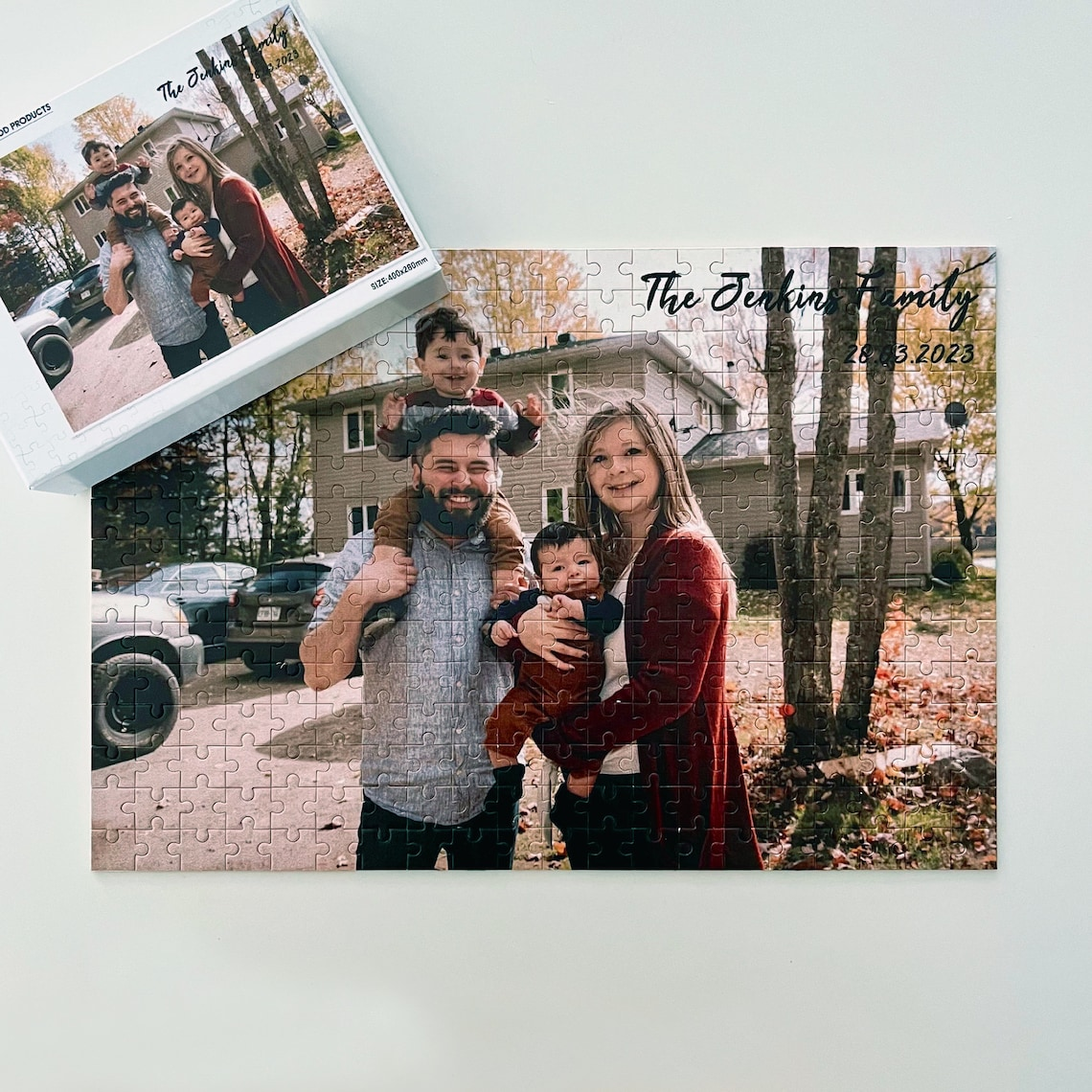 Custom Family Photo And Name Jigsaw Puzzles For Christmas Night TH10 171539