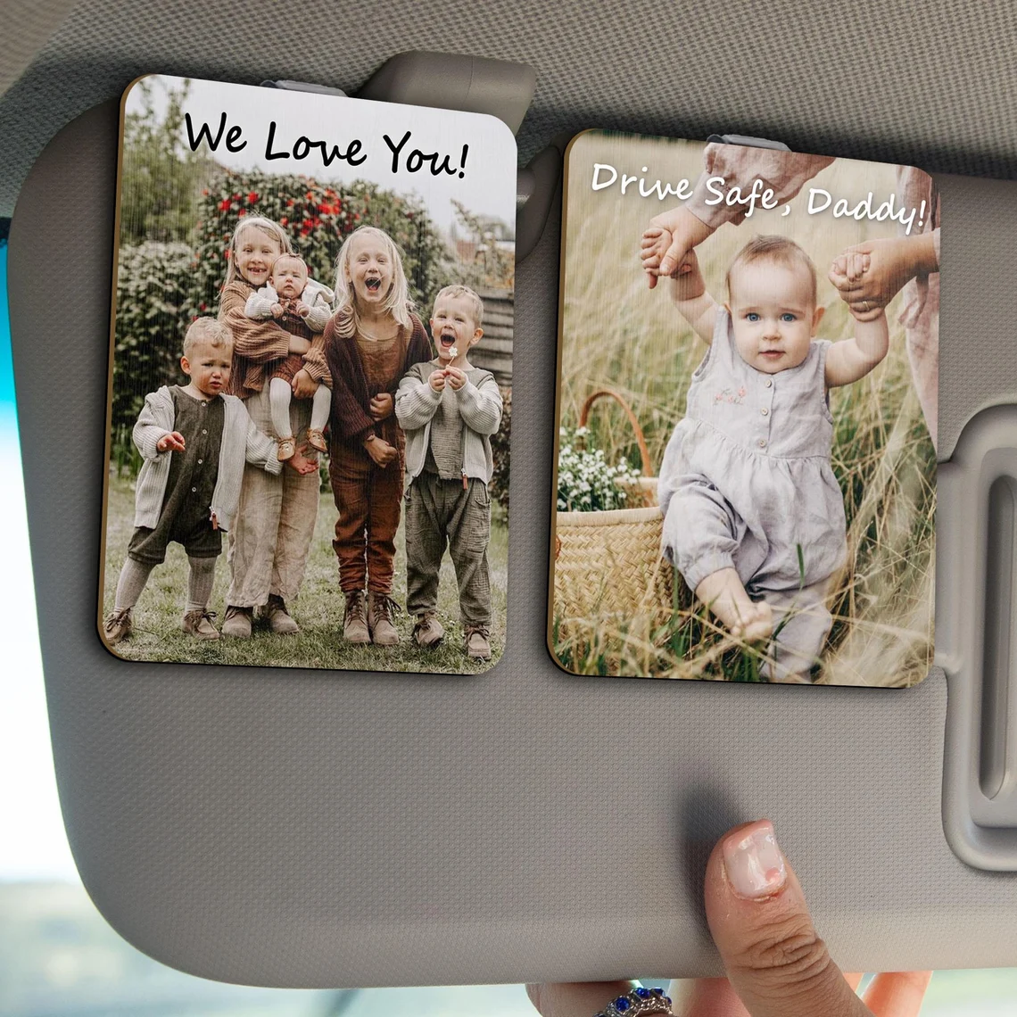 Custom Photo We Love You Car Visor Clip, Personalized Father's Day Gift TH10 169907