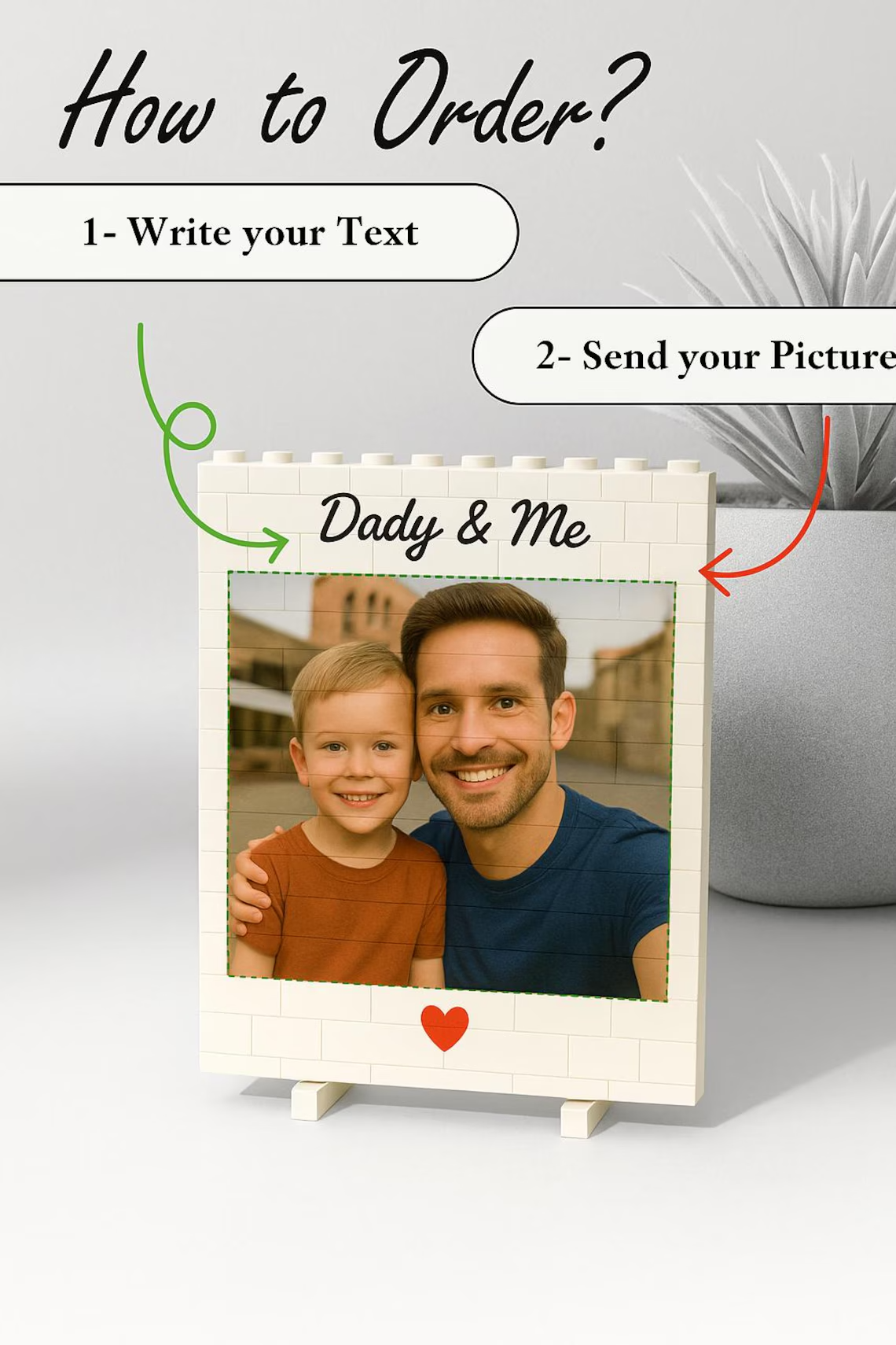 Custom Photo Daddy And Me Building Brick Blocks Happy Father's Day TH10 169919